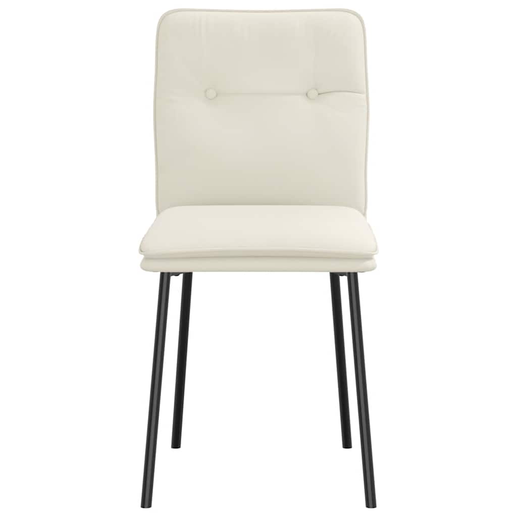 Cadeiras de jantar 4 pcs veludo cor creme
