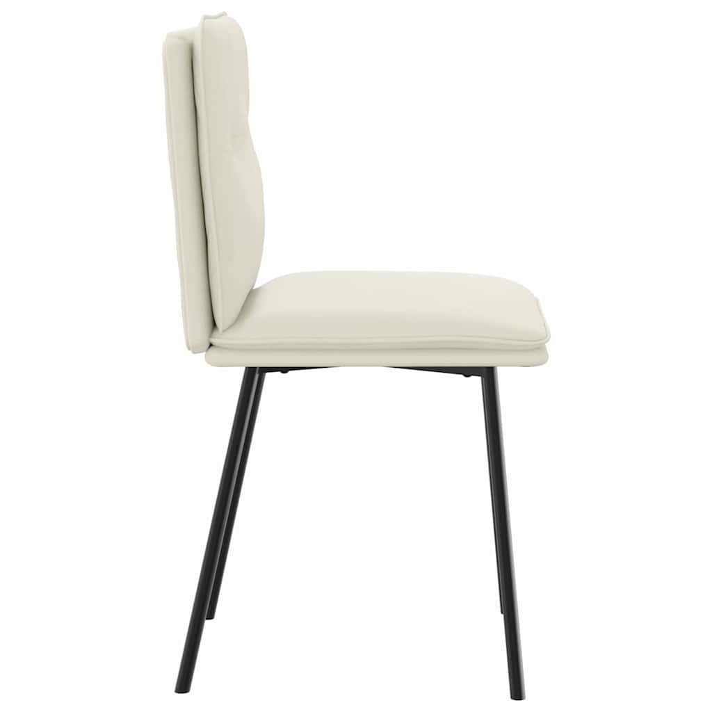Cadeiras de jantar 4 pcs veludo cor creme