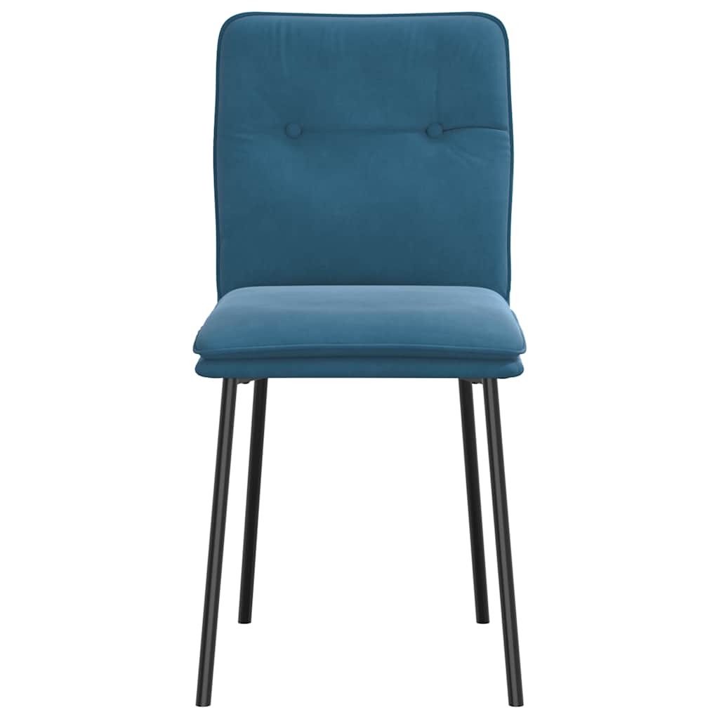 Cadeiras de jantar 4 pcs veludo azul