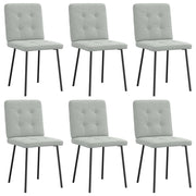 Cadeiras de jantar 6 pcs veludo cinzento-claro