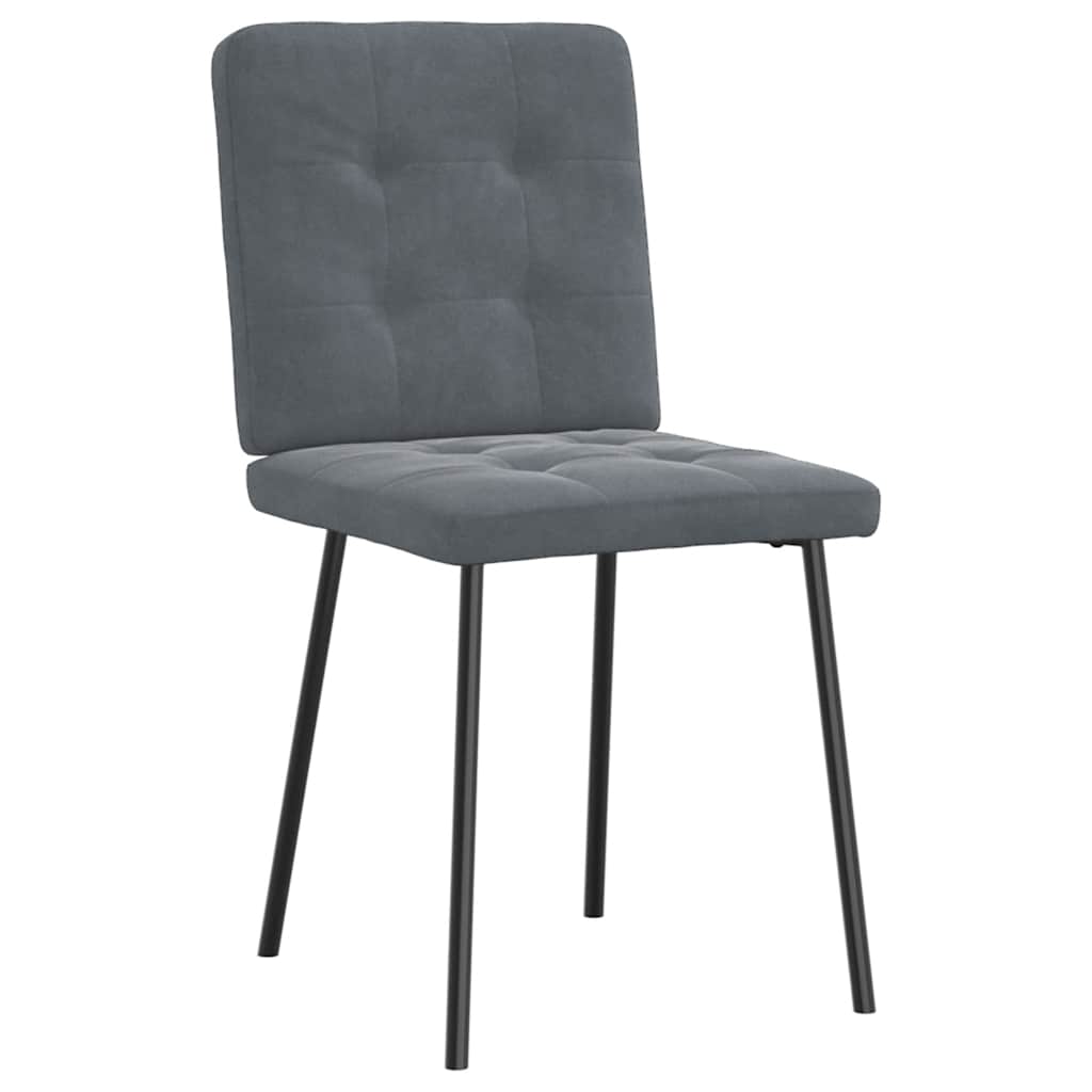 Cadeiras de jantar 6 pcs veludo cinzento-escuro