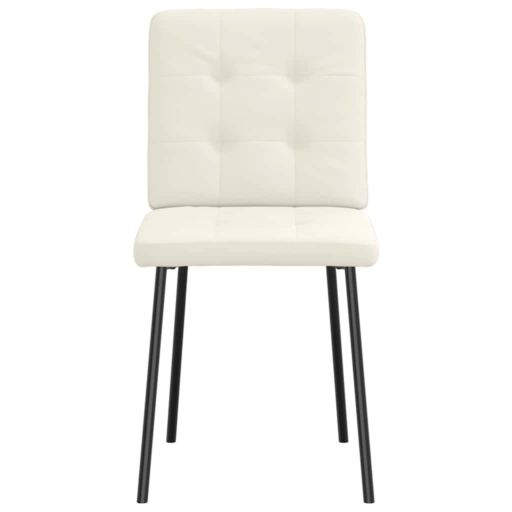 Cadeiras de jantar 6 pcs veludo cor creme