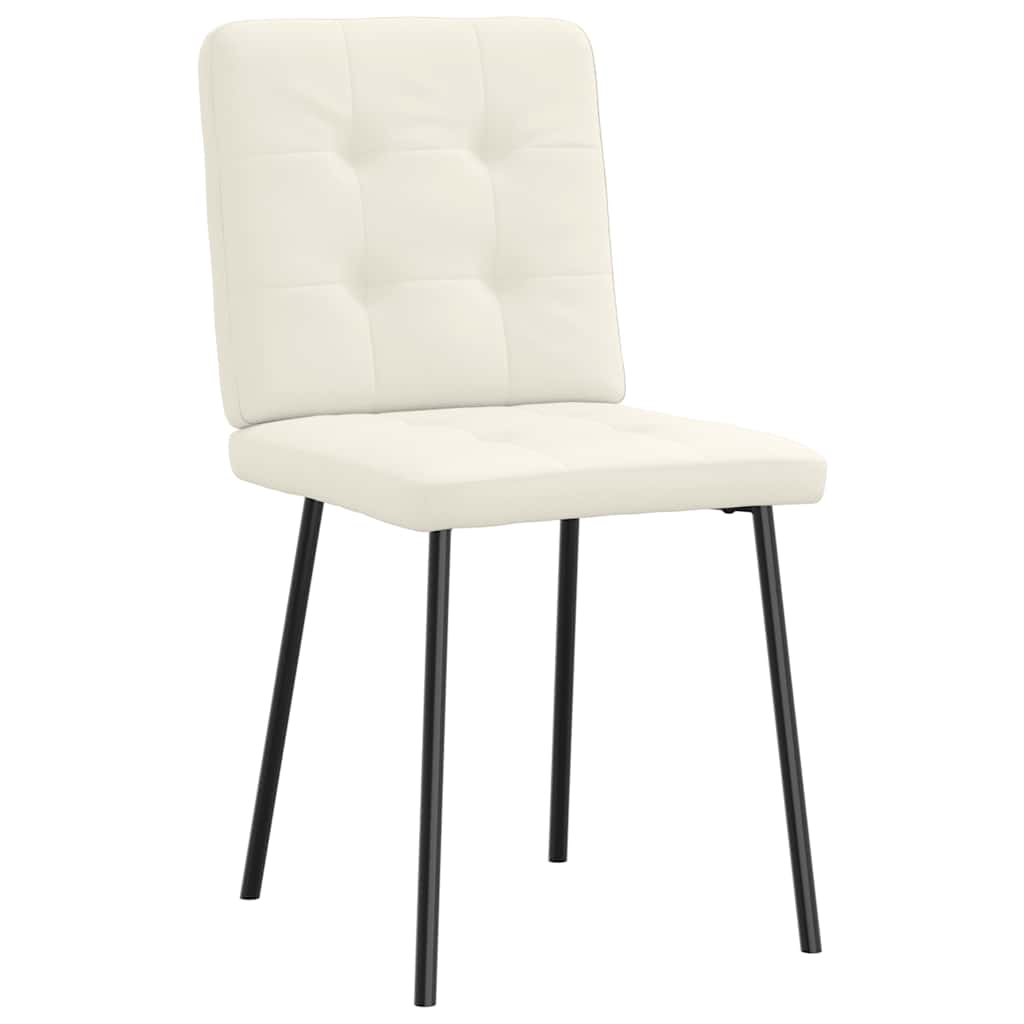 Cadeiras de jantar 6 pcs veludo cor creme