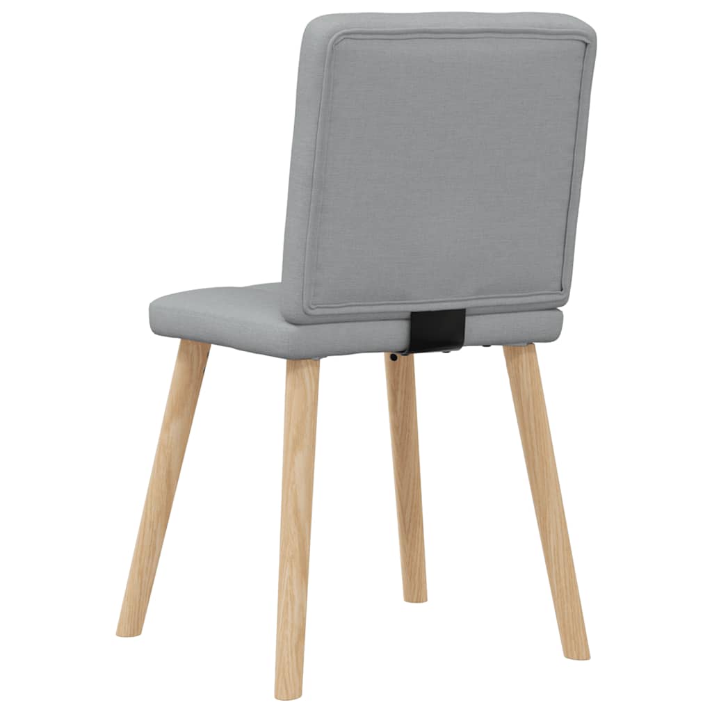 Cadeiras de jantar 6 pcs tecido cinzento-claro