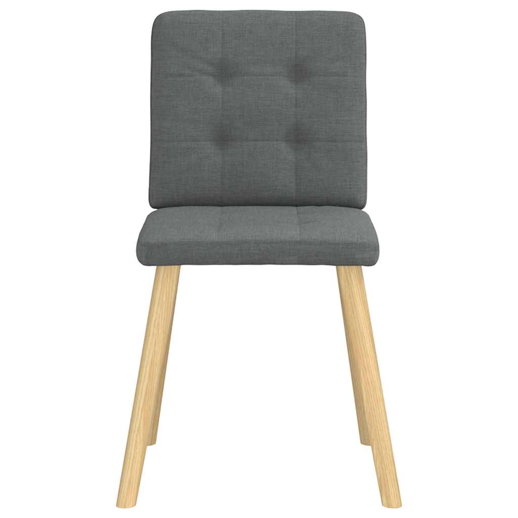Cadeiras de jantar 6 pcs tecido cinzento-escuro