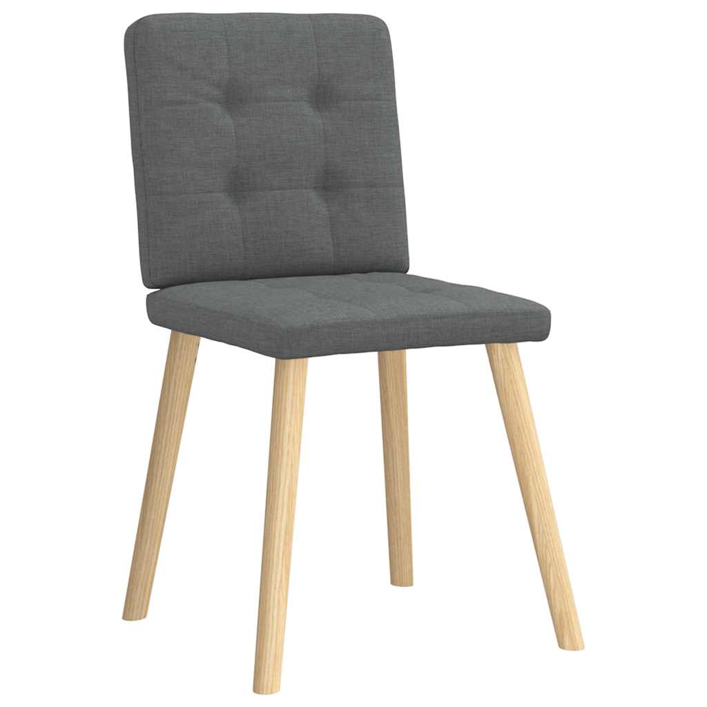 Cadeiras de jantar 6 pcs tecido cinzento-escuro