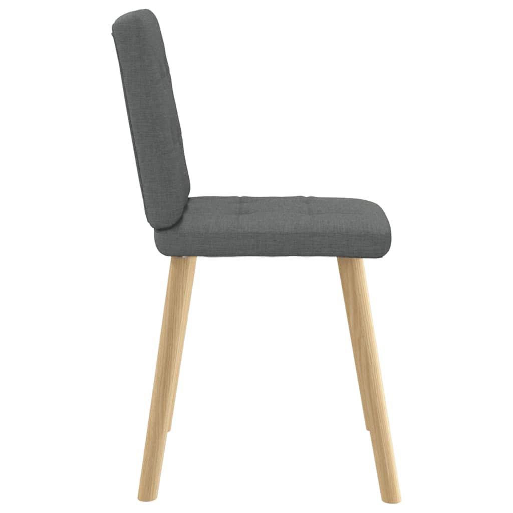 Cadeiras de jantar 6 pcs tecido cinzento-escuro