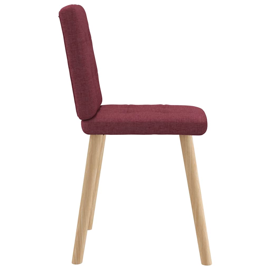 Cadeiras de jantar 6 pcs tecido vermelho-tinto