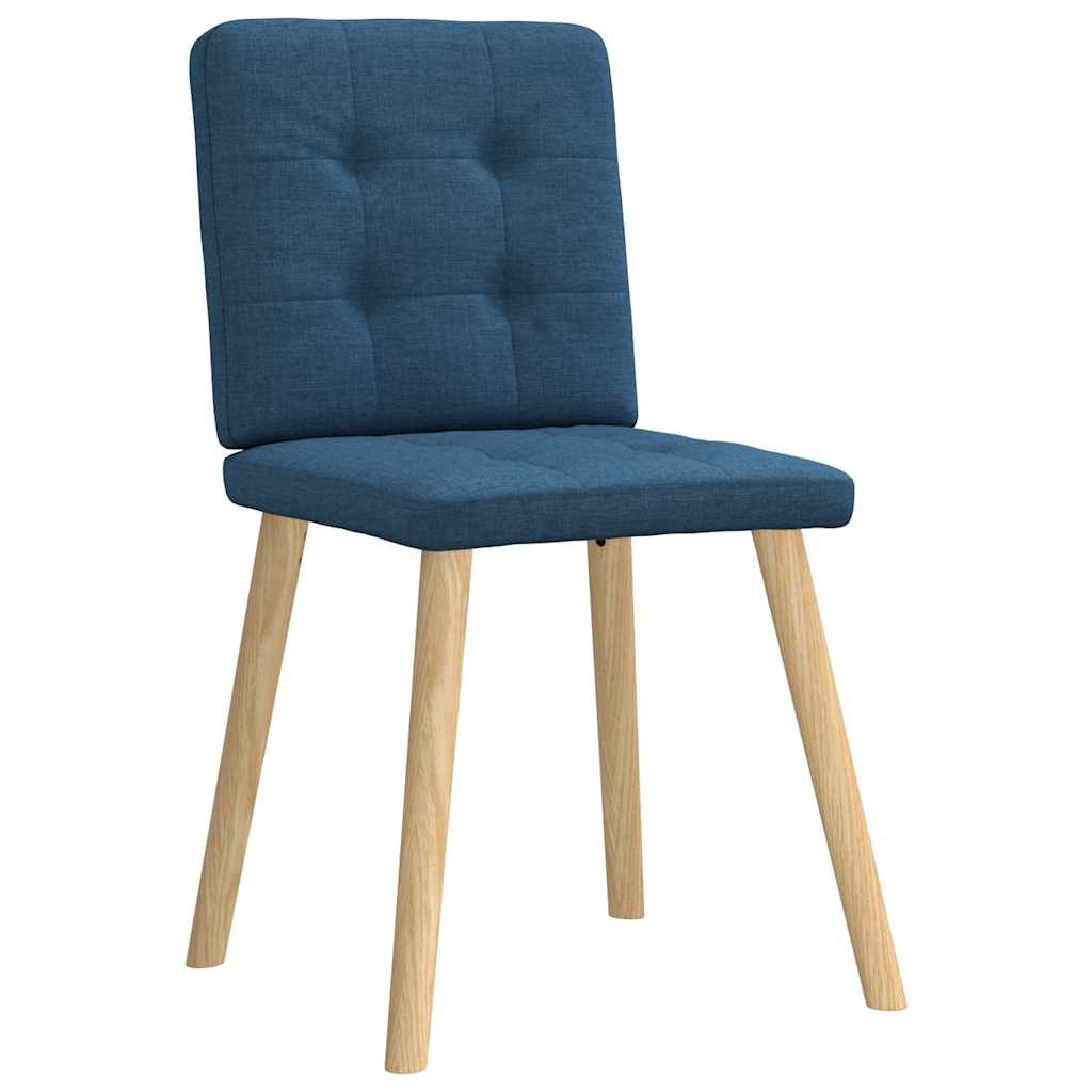 Cadeiras de jantar 6 pcs tecido azul