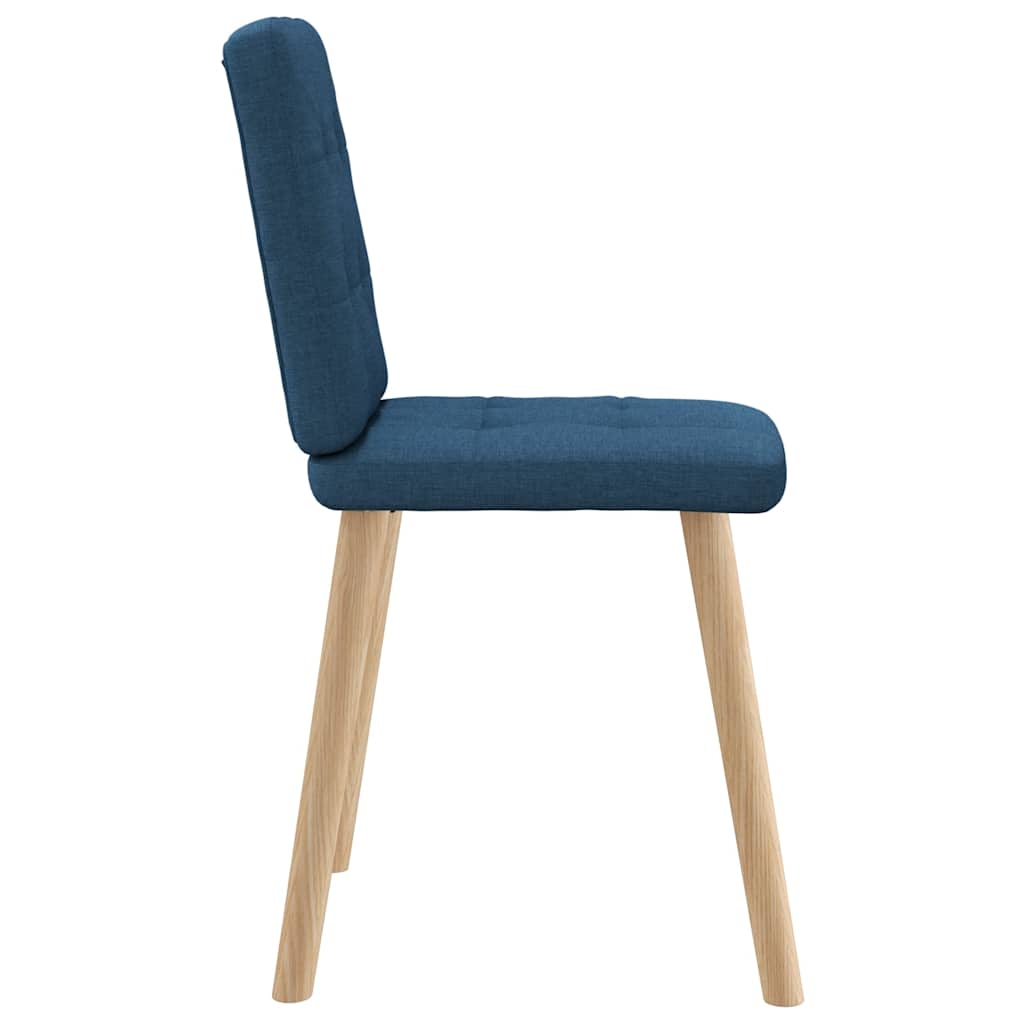 Cadeiras de jantar 6 pcs tecido azul