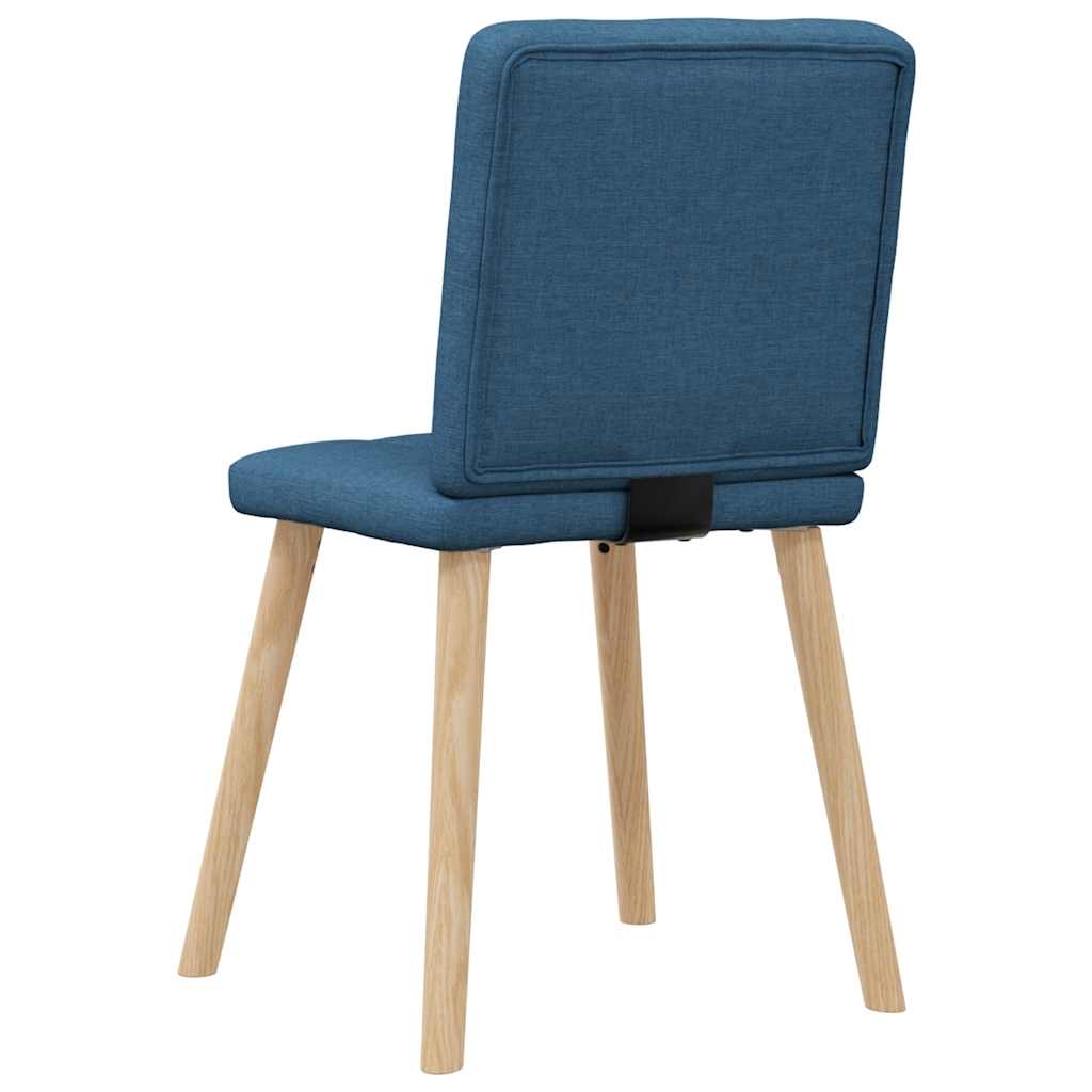 Cadeiras de jantar 6 pcs tecido azul