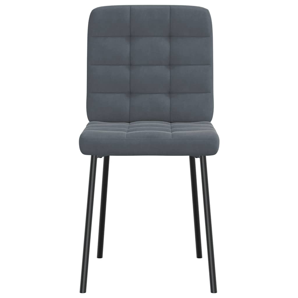 Cadeiras de jantar 6 pcs veludo cinzento-escuro