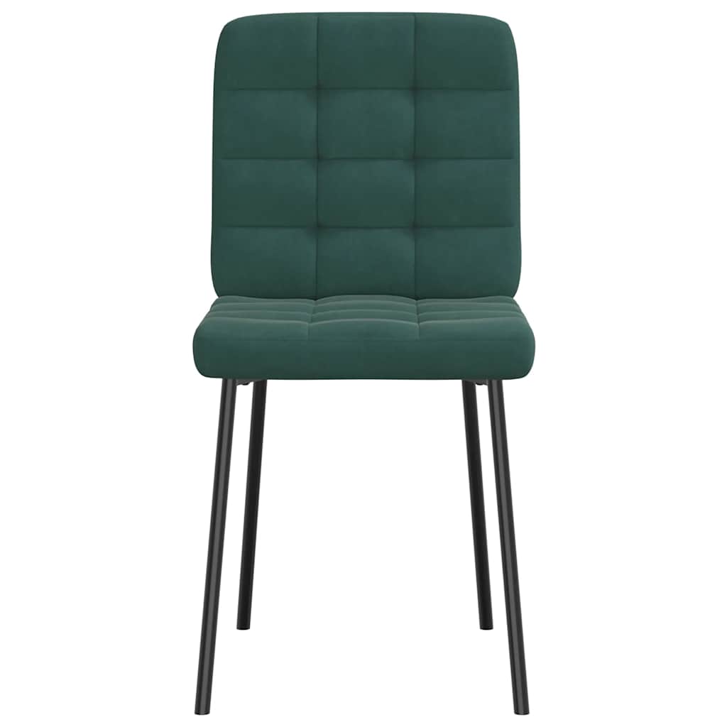 Cadeiras de jantar 6 pcs veludo verde-escuro