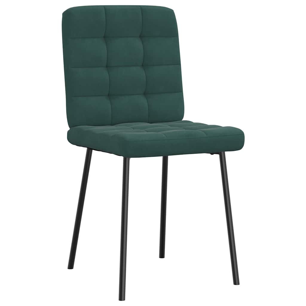 Cadeiras de jantar 6 pcs veludo verde-escuro