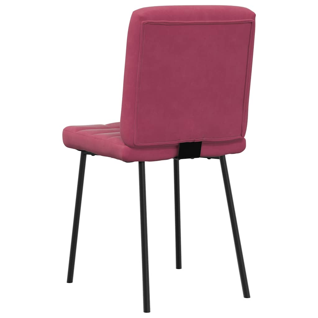 Cadeiras de jantar 6 pcs veludo vermelho tinto
