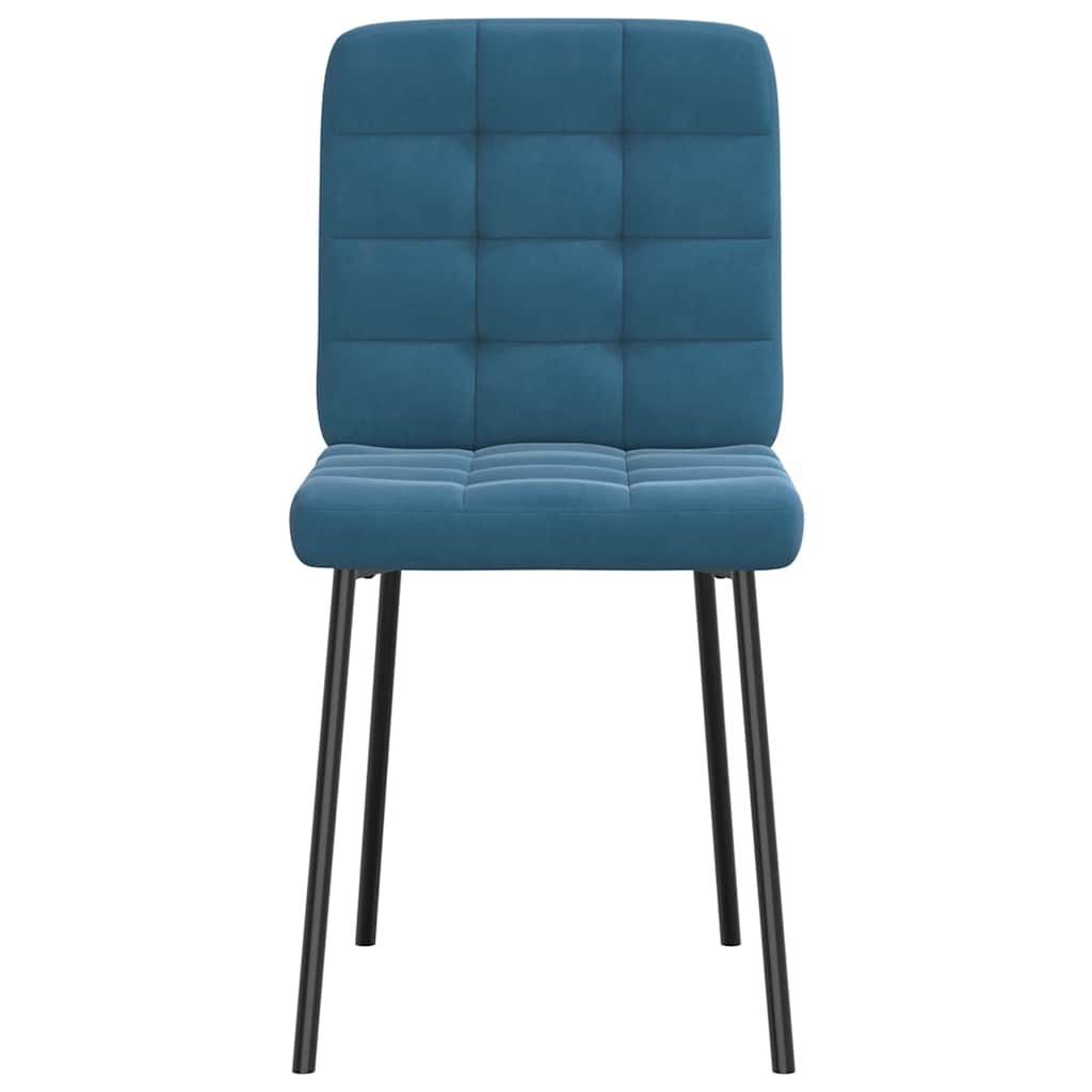 Cadeiras de jantar 6 pcs veludo azul