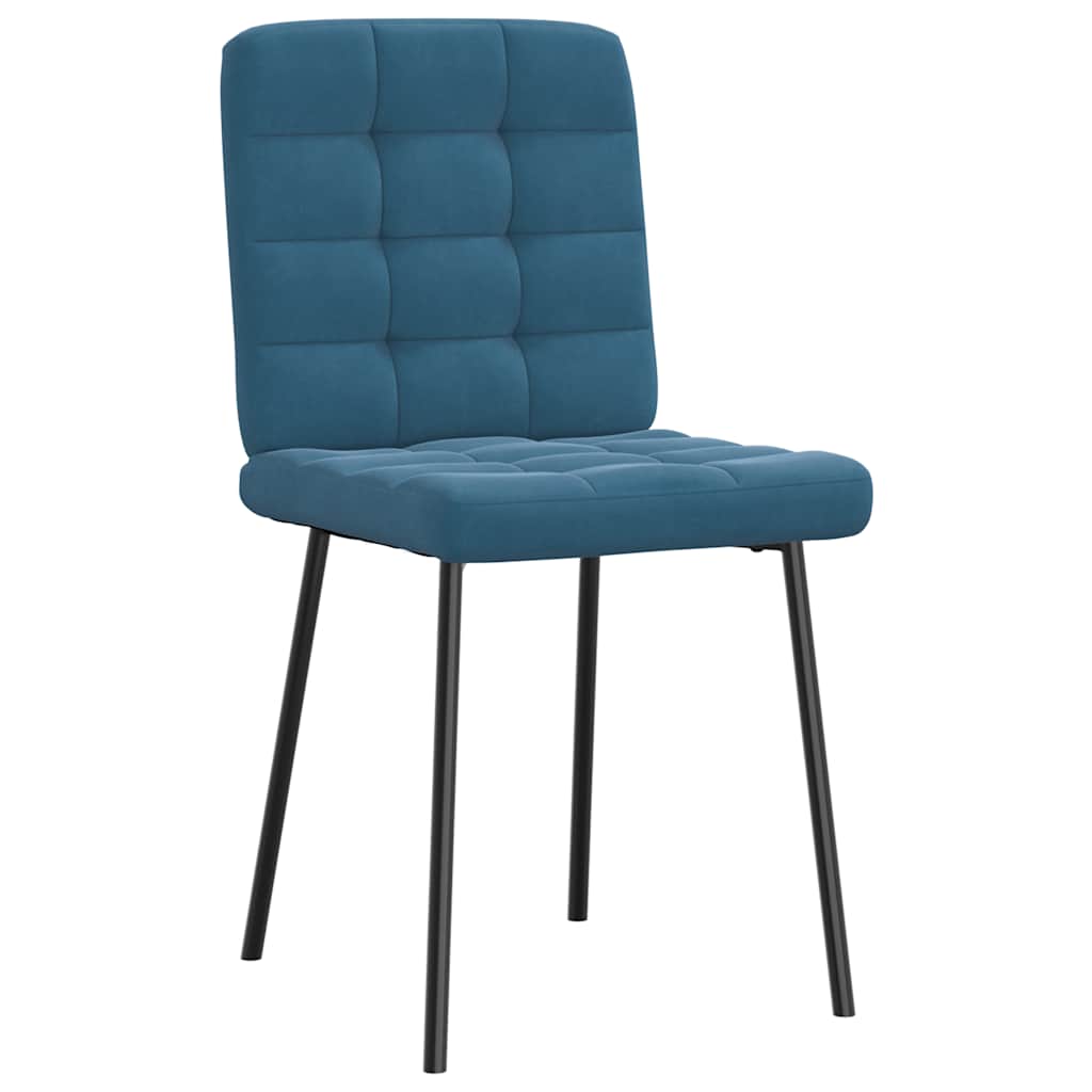 Cadeiras de jantar 6 pcs veludo azul