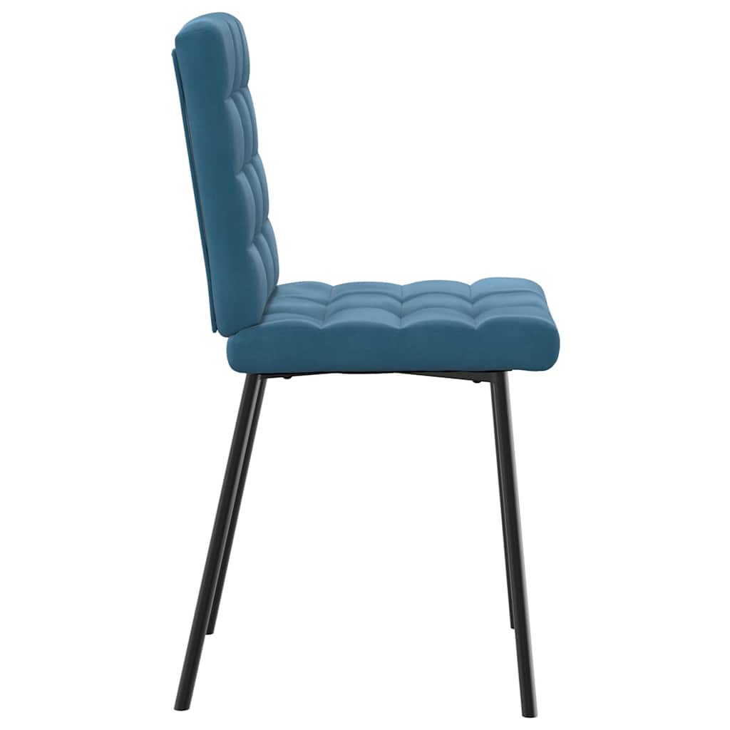 Cadeiras de jantar 6 pcs veludo azul