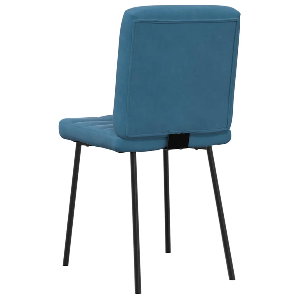 Cadeiras de jantar 6 pcs veludo azul