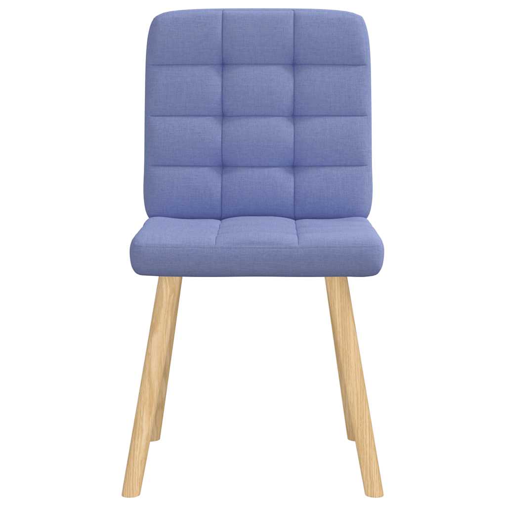 Cadeiras de jantar 6 pcs Jeans Tecido Azul