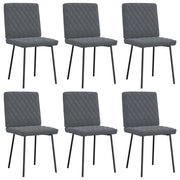 Cadeiras de jantar 6 pcs veludo cinzento-escuro