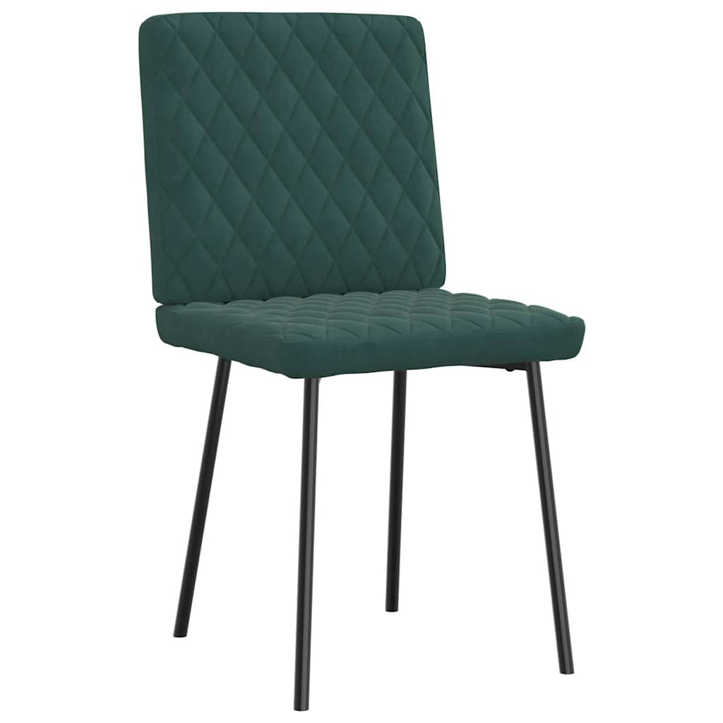 Cadeiras de jantar 6 pcs veludo verde-escuro