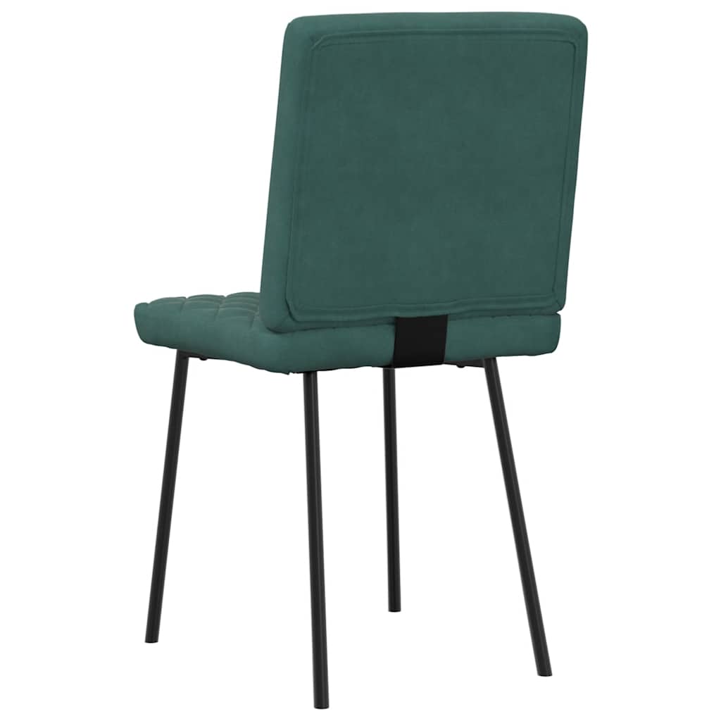 Cadeiras de jantar 6 pcs veludo verde-escuro