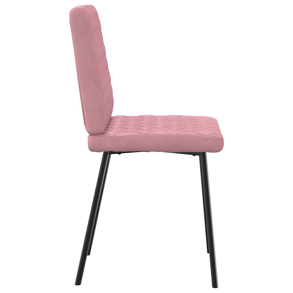 Cadeiras de jantar 6 pcs veludo rosa