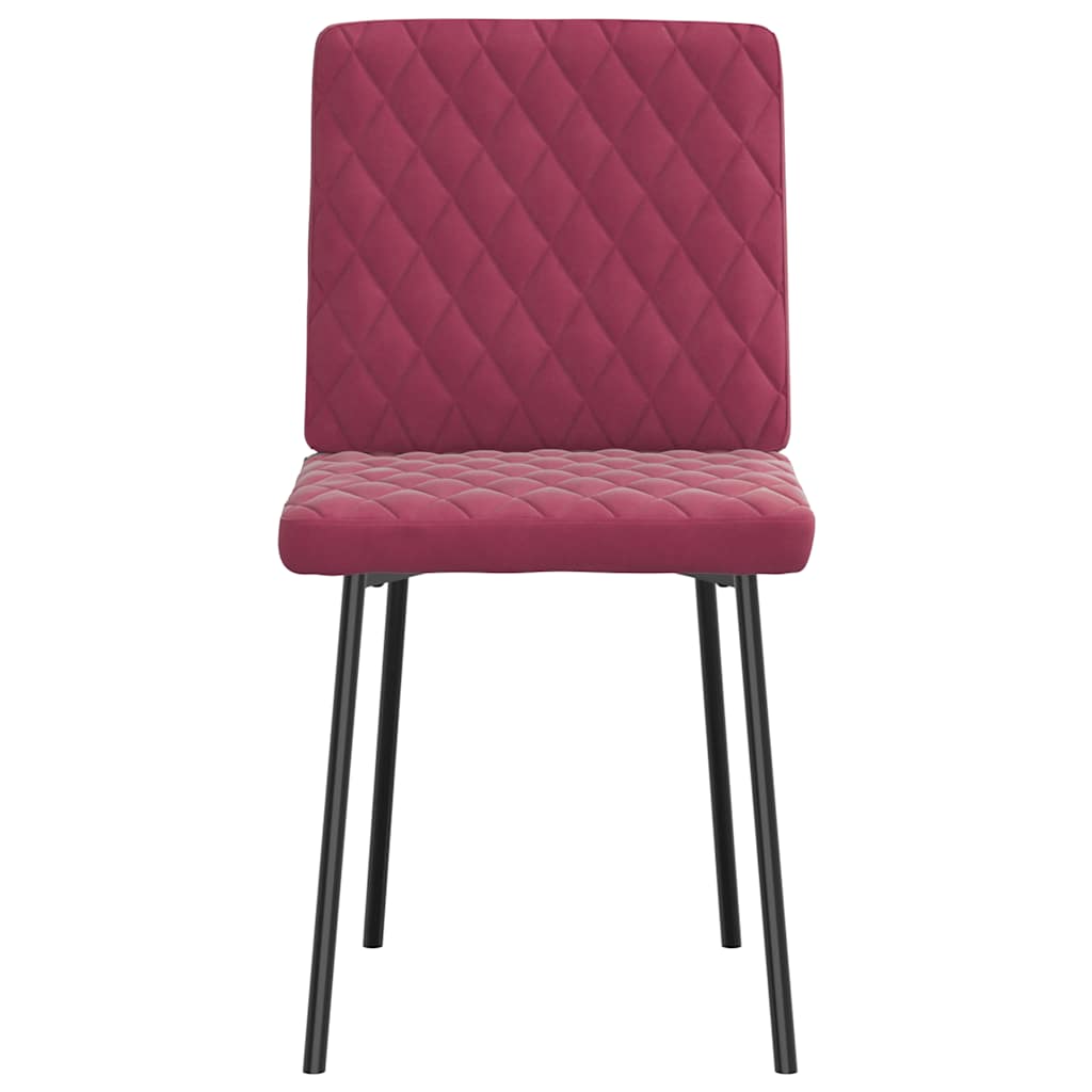 Cadeiras de jantar 6 pcs veludo vermelho tinto