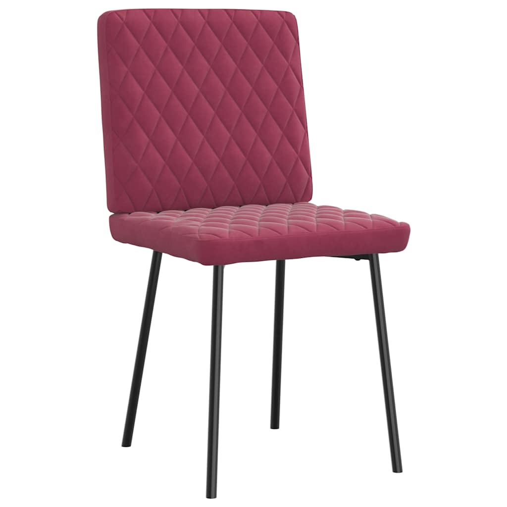 Cadeiras de jantar 6 pcs veludo vermelho tinto