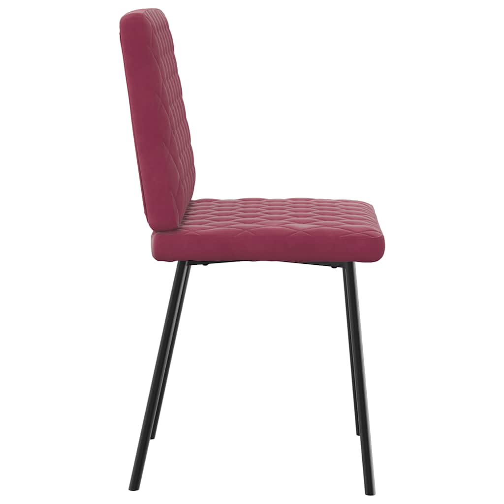 Cadeiras de jantar 6 pcs veludo vermelho tinto