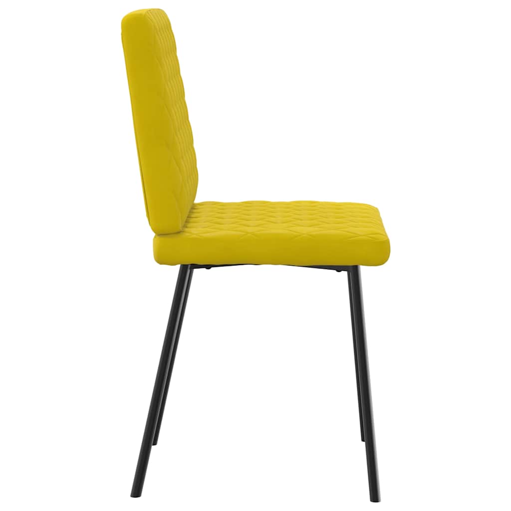 Cadeiras de jantar 6 pcs veludo amarelo