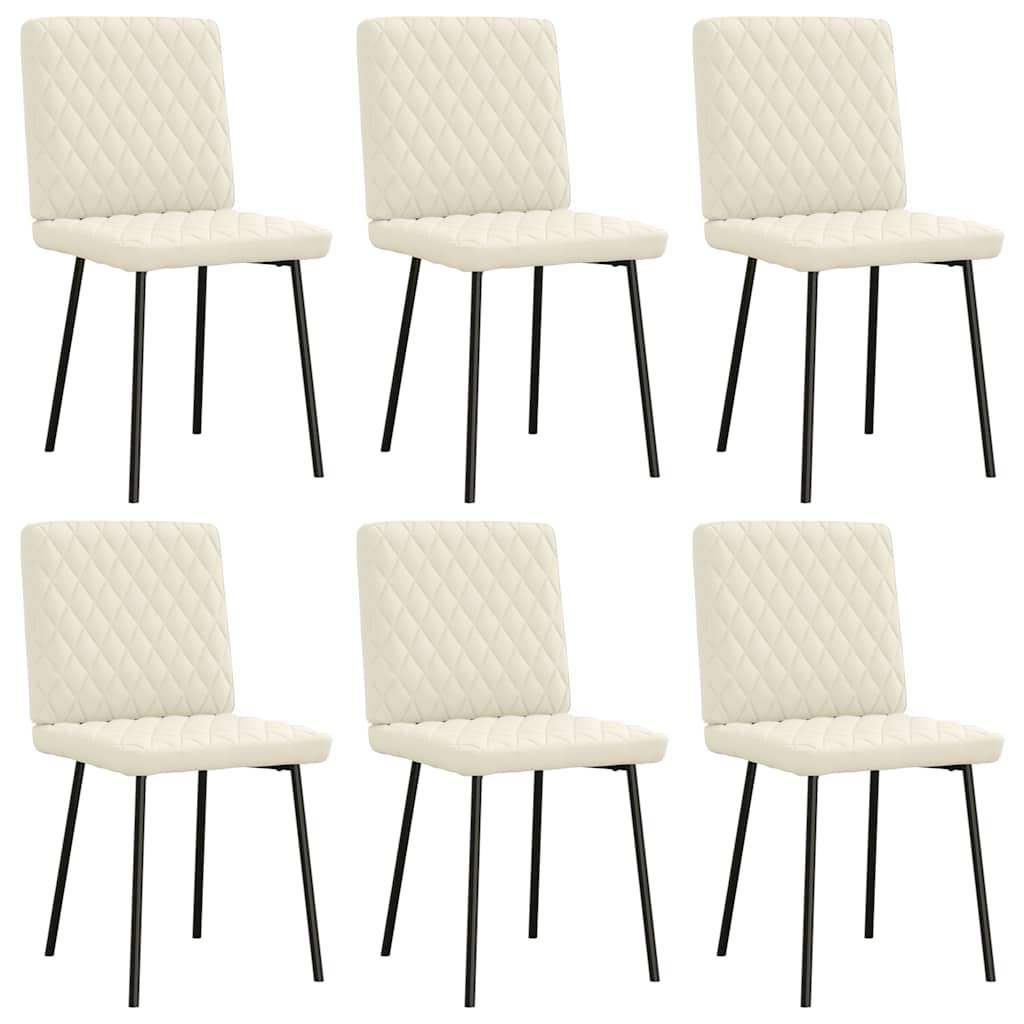 Cadeiras de jantar 6 pcs veludo cor creme