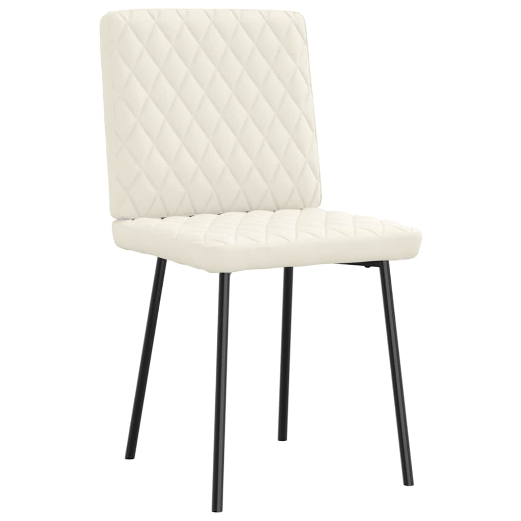 Cadeiras de jantar 6 pcs veludo cor creme