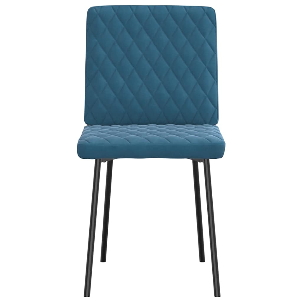 Cadeiras de jantar 6 pcs veludo azul