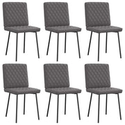 Cadeiras de jantar 6 pcs couro artificial cinzento