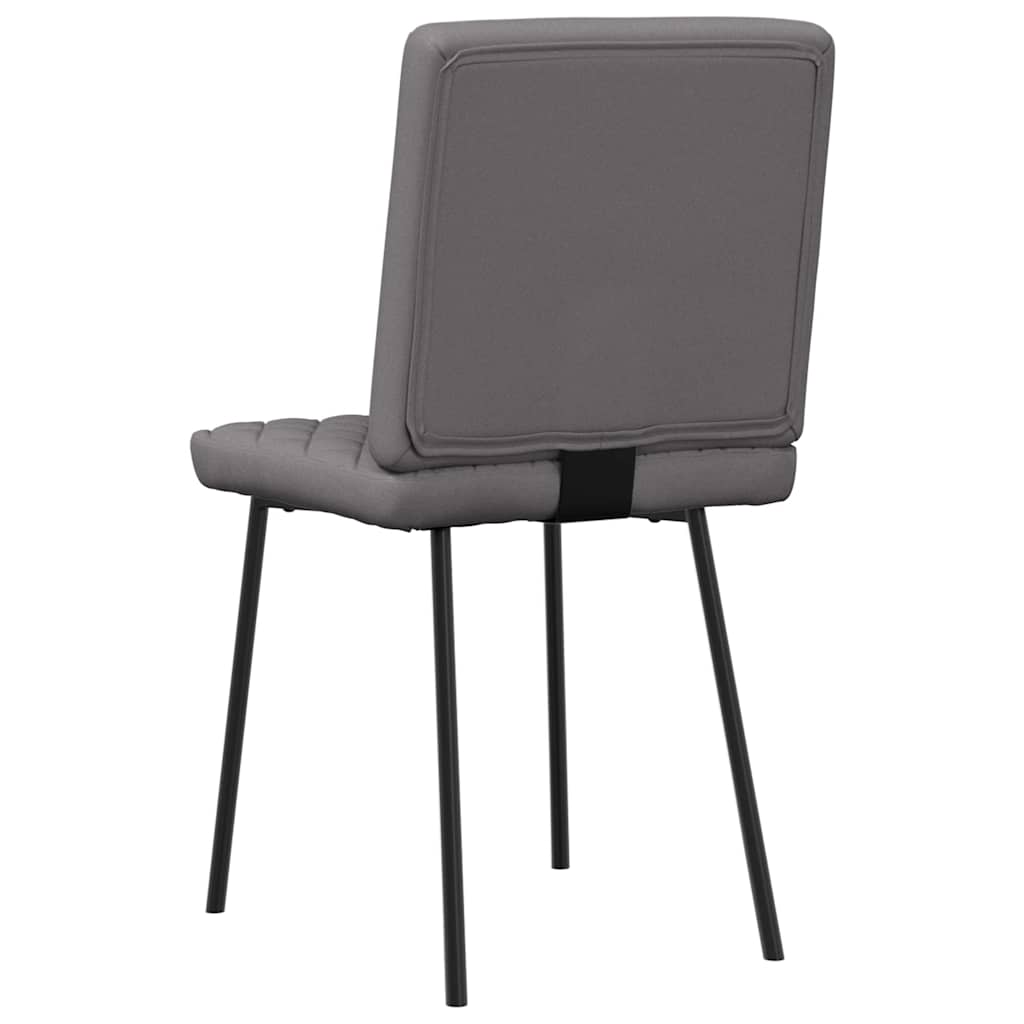 Cadeiras de jantar 6 pcs couro artificial cinzento