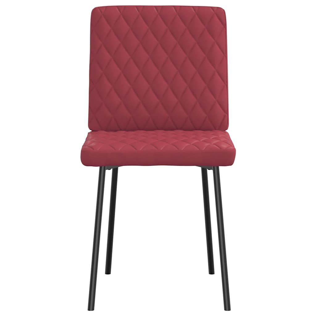 Cadeiras de jantar 6 pcs couro artificial vermelho-tinto
