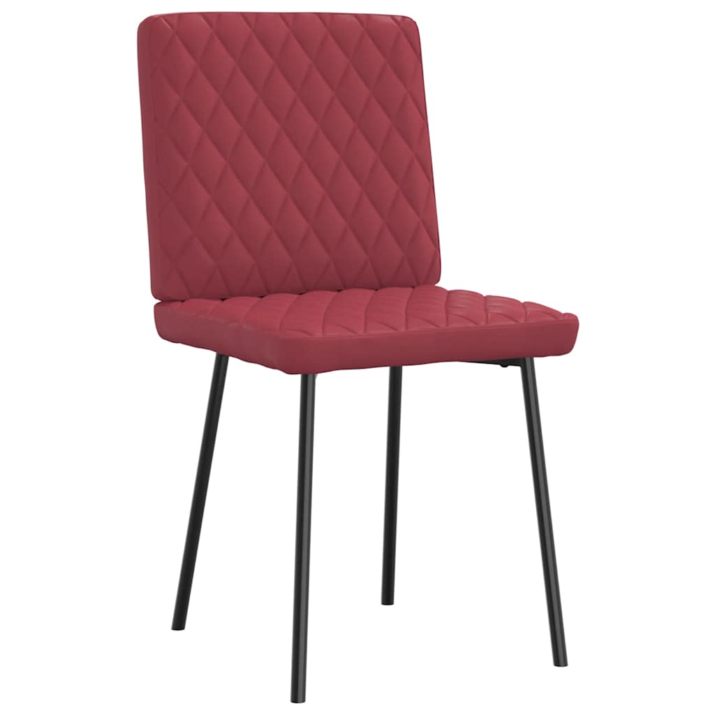 Cadeiras de jantar 6 pcs couro artificial vermelho-tinto