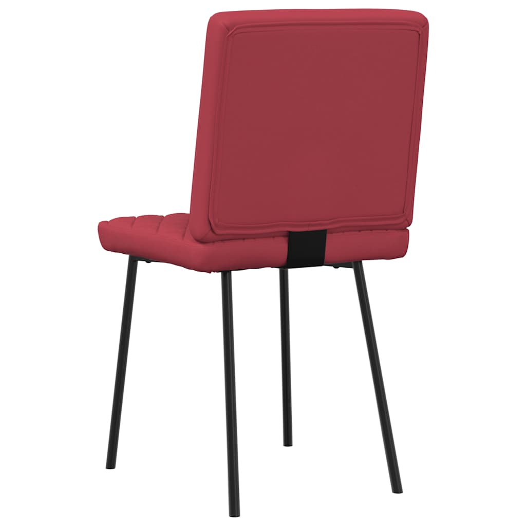 Cadeiras de jantar 6 pcs couro artificial vermelho-tinto