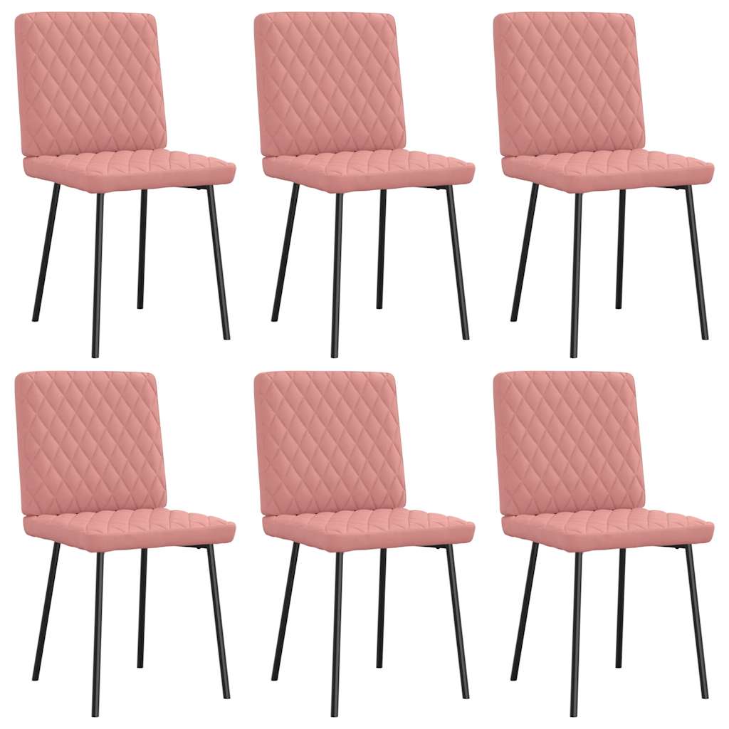 Cadeiras de jantar 6 pcs couro artificial rosa