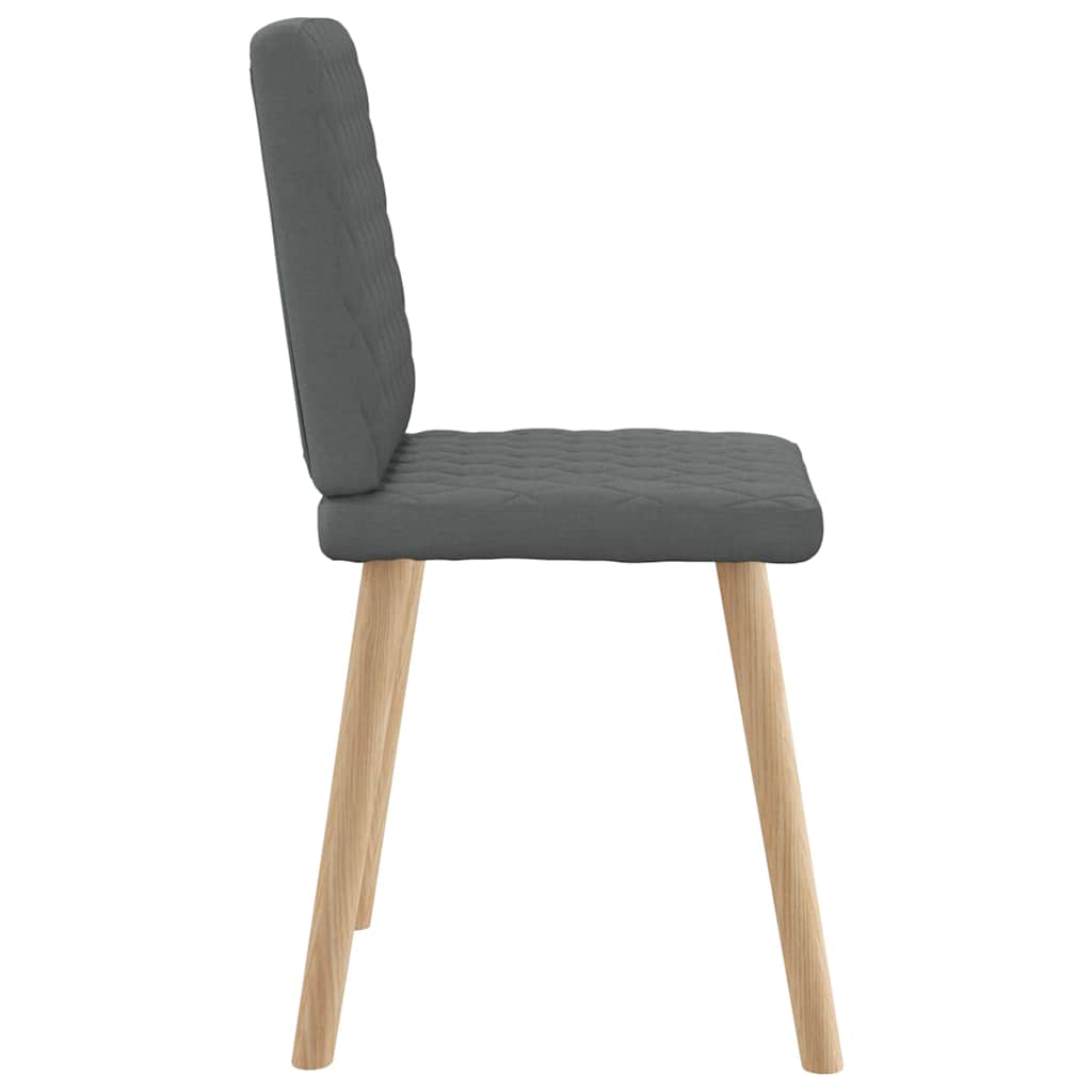 Cadeiras de jantar 6 pcs tecido cinzento-escuro