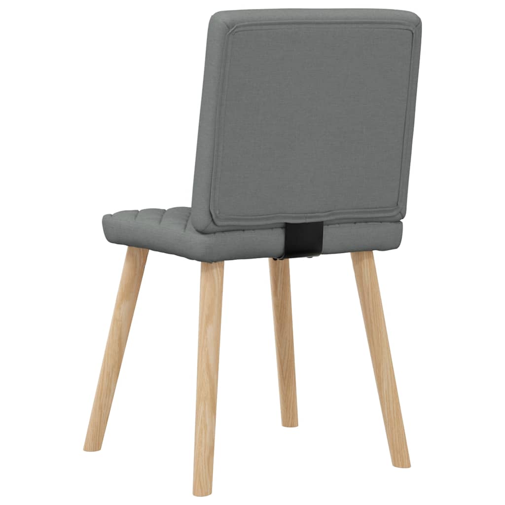 Cadeiras de jantar 6 pcs tecido cinzento-escuro