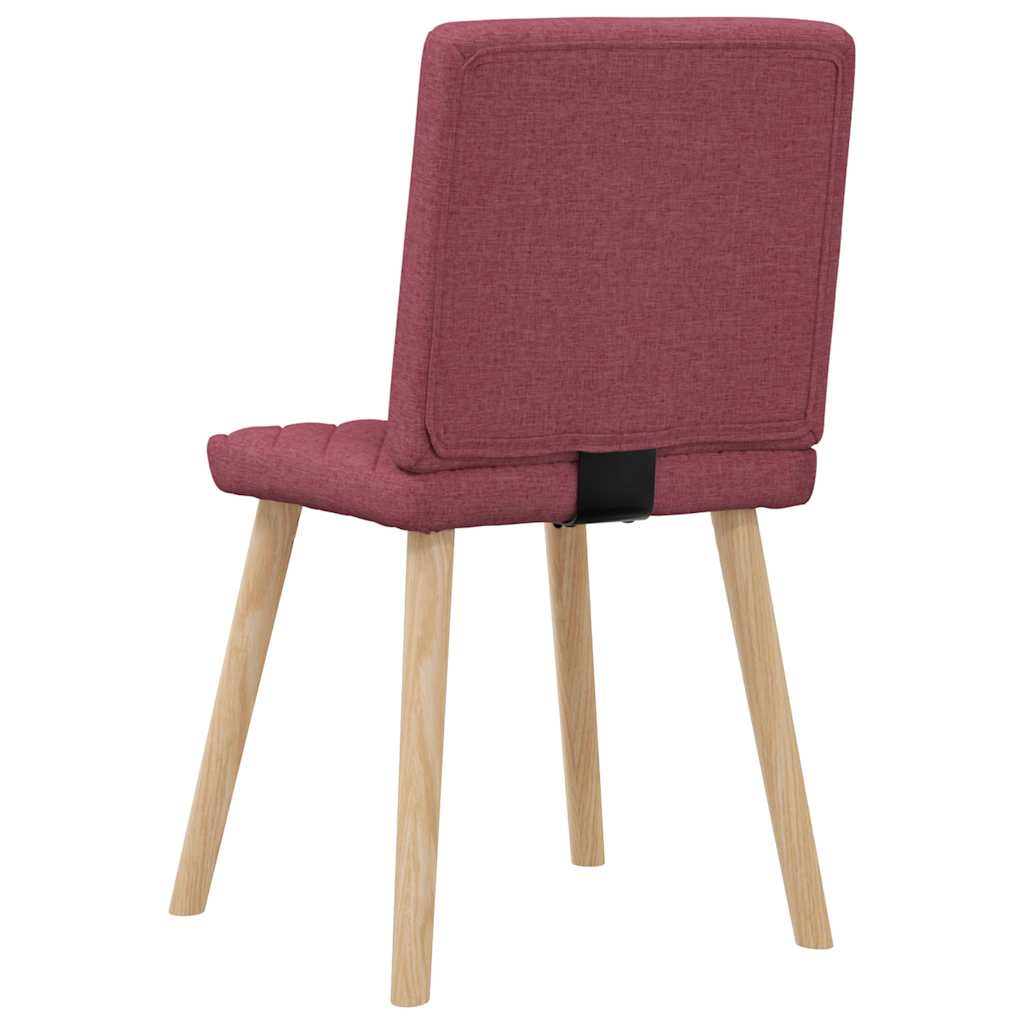 Cadeiras de jantar 6 pcs tecido vermelho-tinto