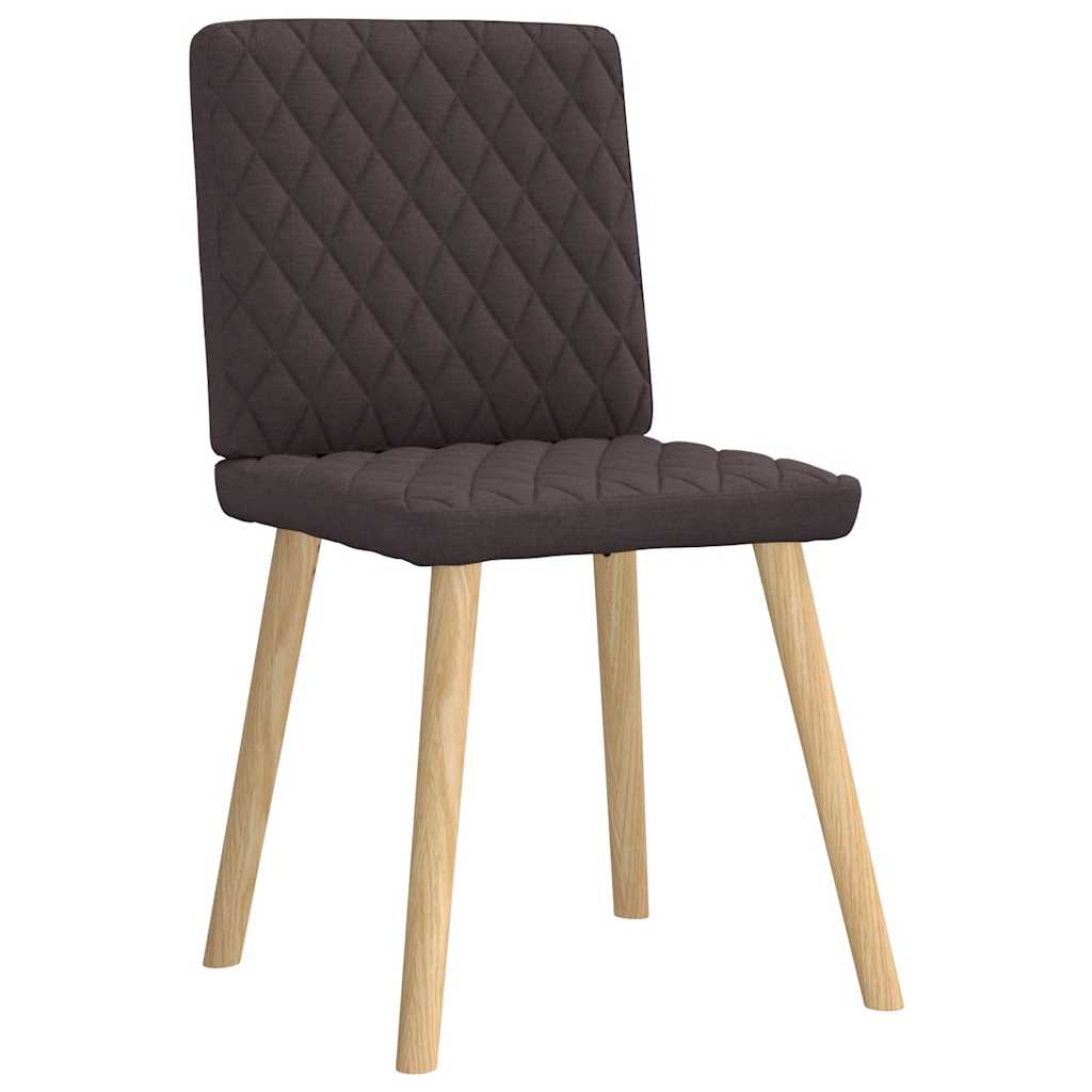 Cadeiras de jantar 6 pcs tecido castanho-escuro