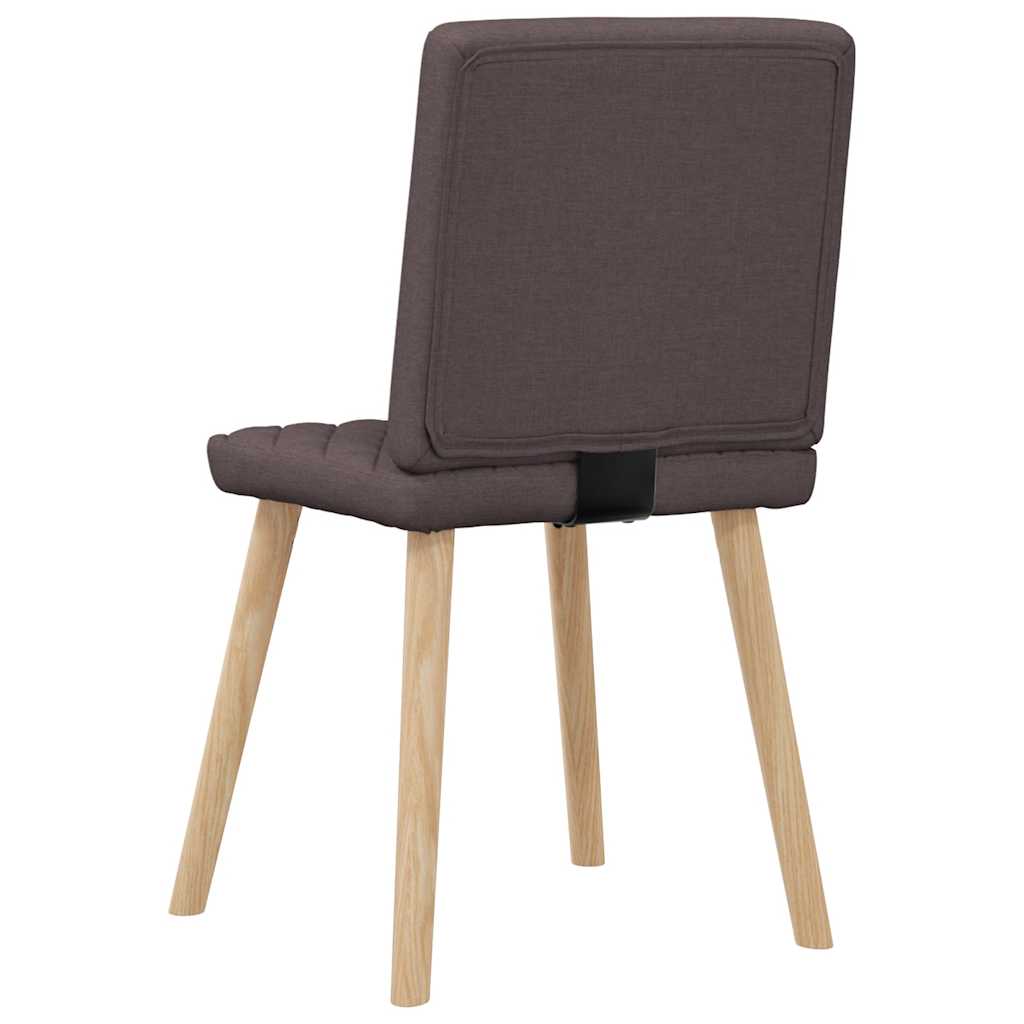Cadeiras de jantar 6 pcs tecido castanho-escuro