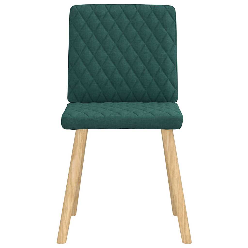 Cadeiras de jantar 6 pcs tecido verde-escuro