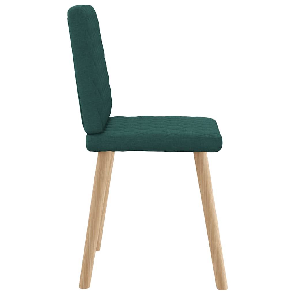 Cadeiras de jantar 6 pcs tecido verde-escuro