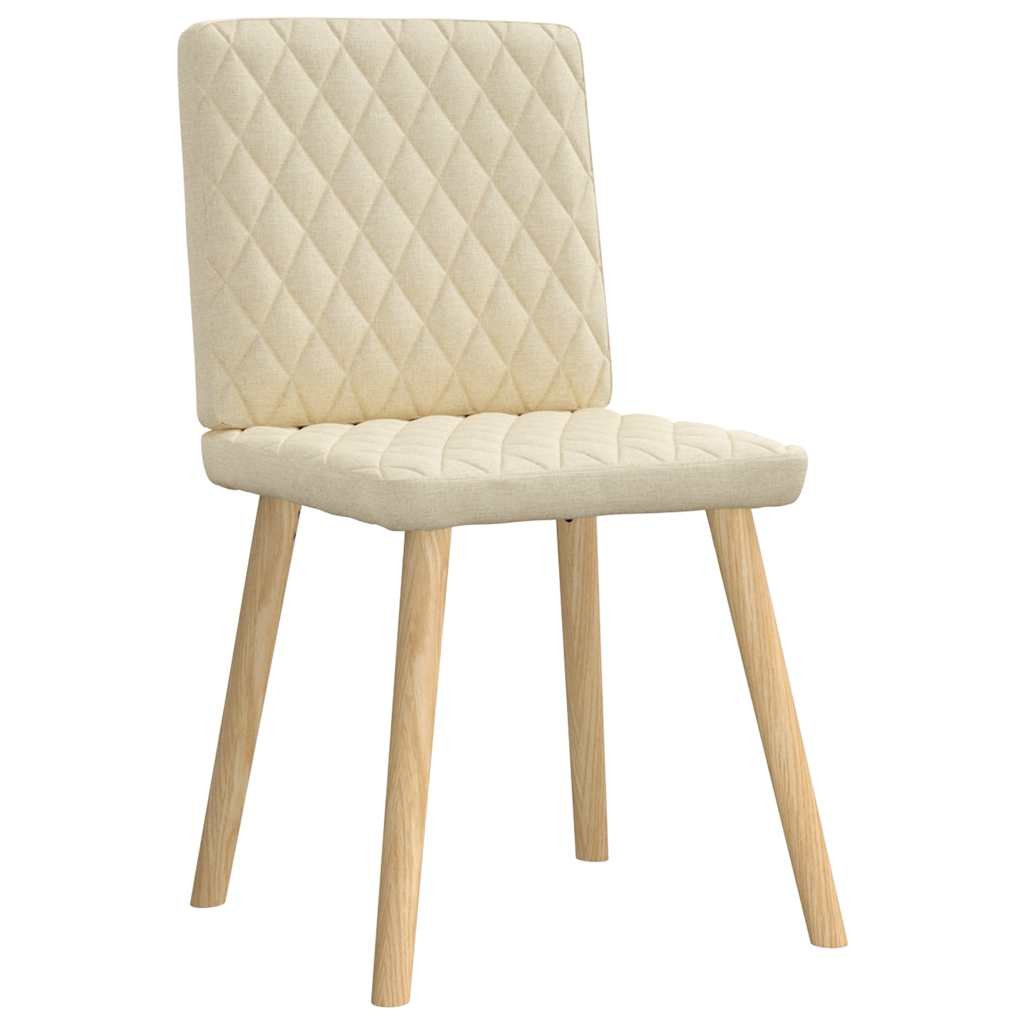 Cadeiras de jantar 6 pcs tecido cor creme