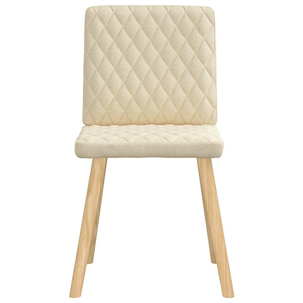Cadeiras de jantar 6 pcs tecido cor creme